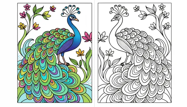 img of Free Coloring Book PDF Peacock – A Relaxing Way to Unwind Through Art